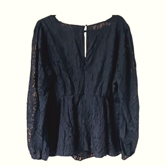 Torrid New Plus Size Black Peplum Lace Puff Sleeve Top. - Picture 9 of 12
